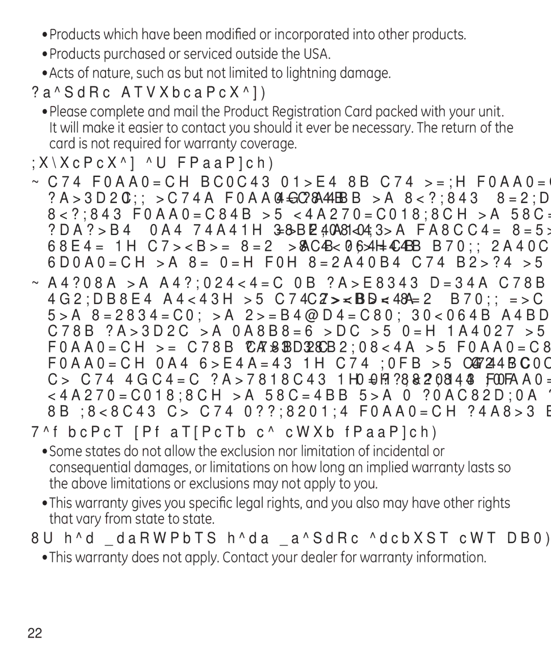 GE 29875 manual Product Registration 