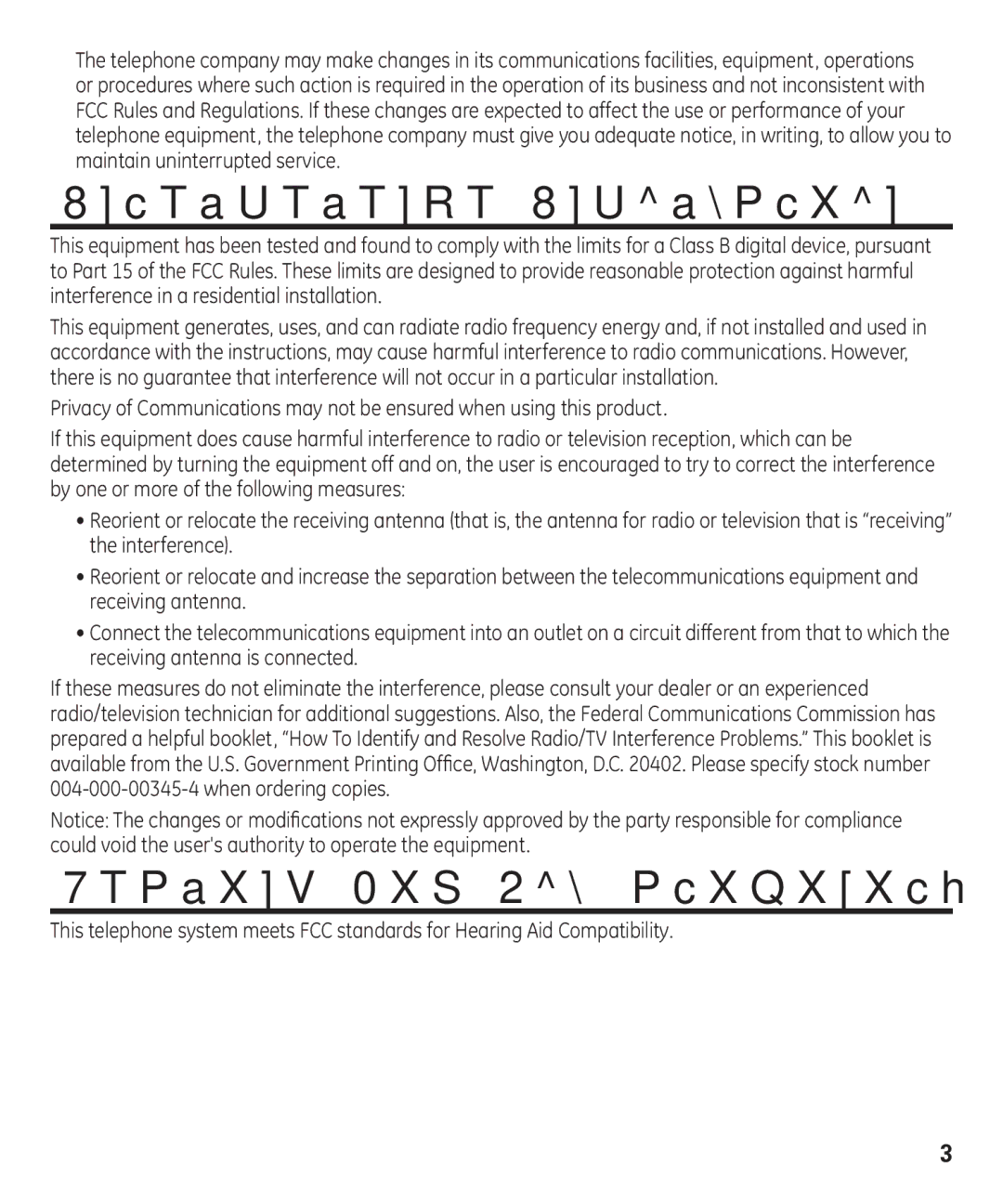 GE 29875 manual Interference Information, Hearing Aid Compatibility 