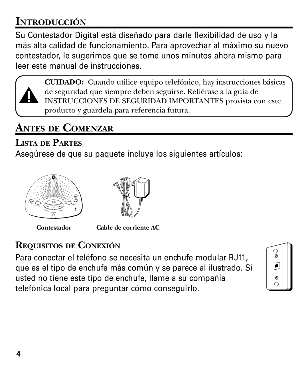 GE 29878 manual Introducción, Antes DE Comenzar 