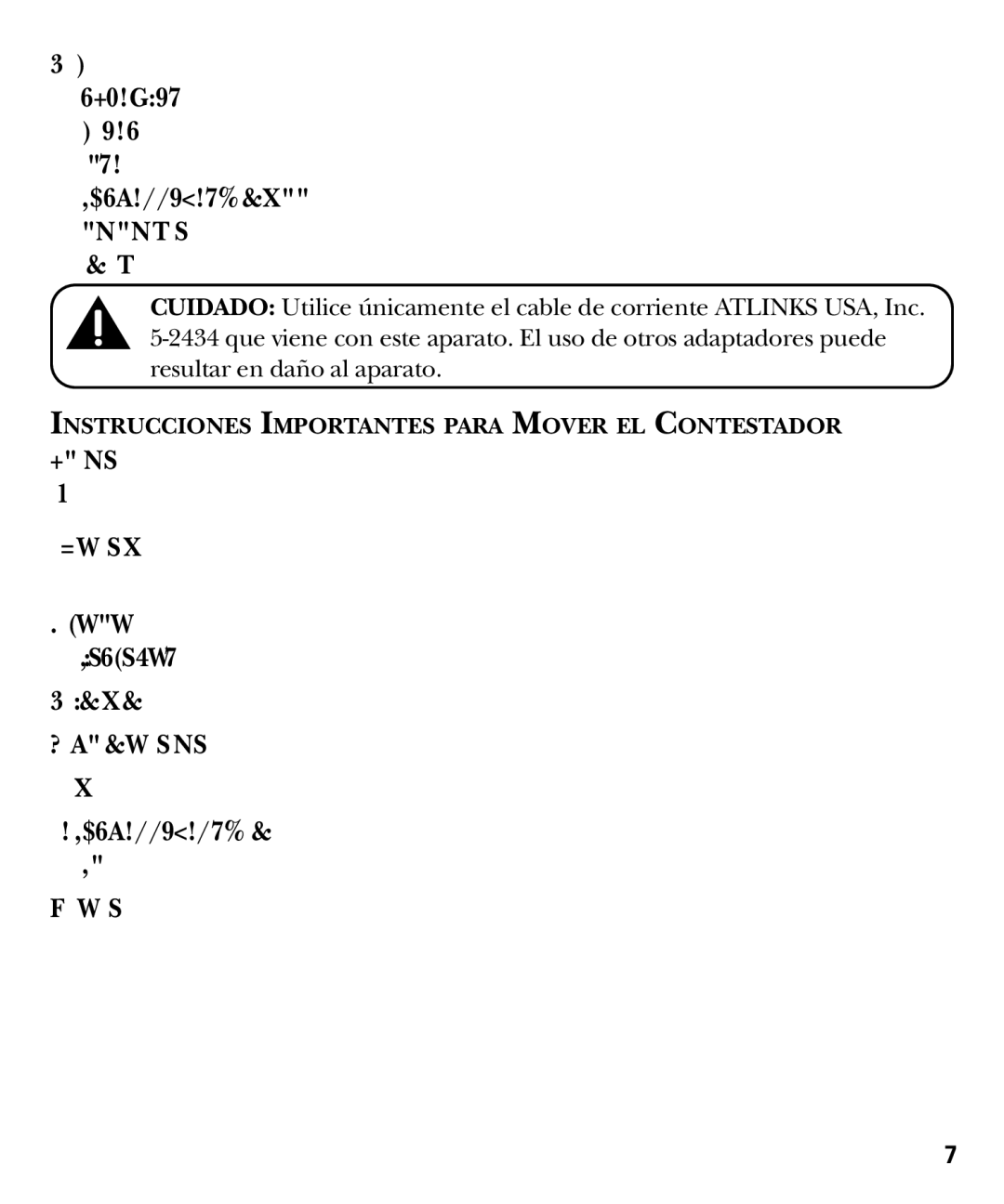 GE 29878 manual Instrucciones Importantes Para Mover EL Contestador 