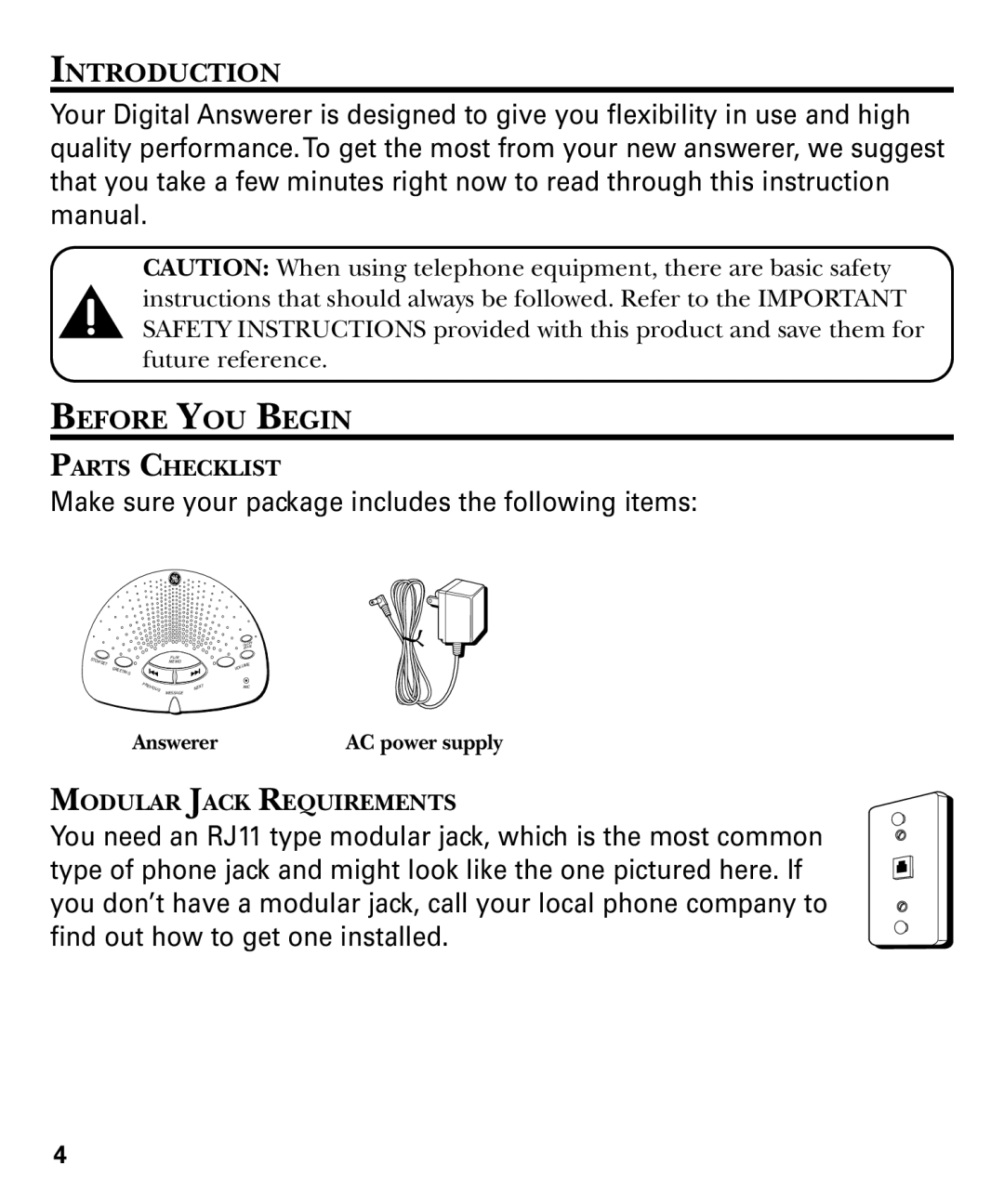 GE 29878 manual Introduction Before YOU Begin, Make sure your package includes the following items 