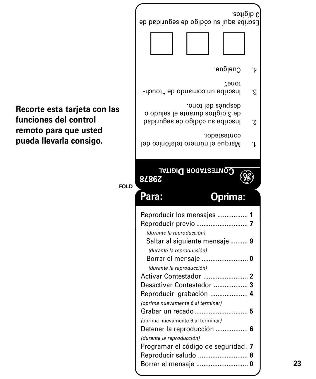 GE 29878 manual Para 