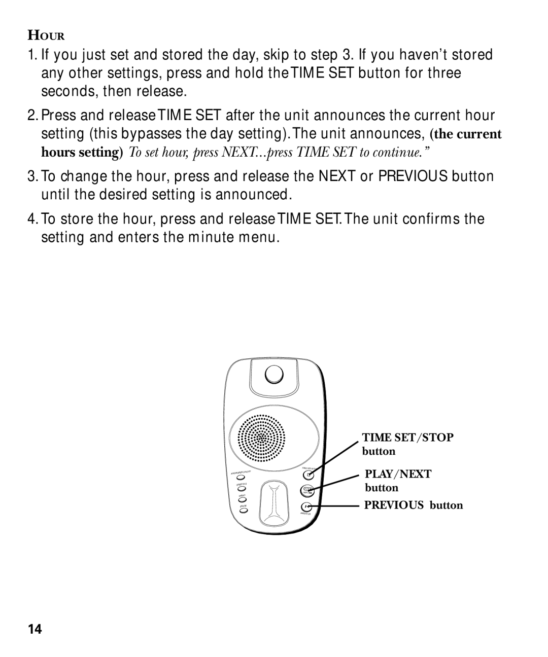 GE 29879 manual Hour 