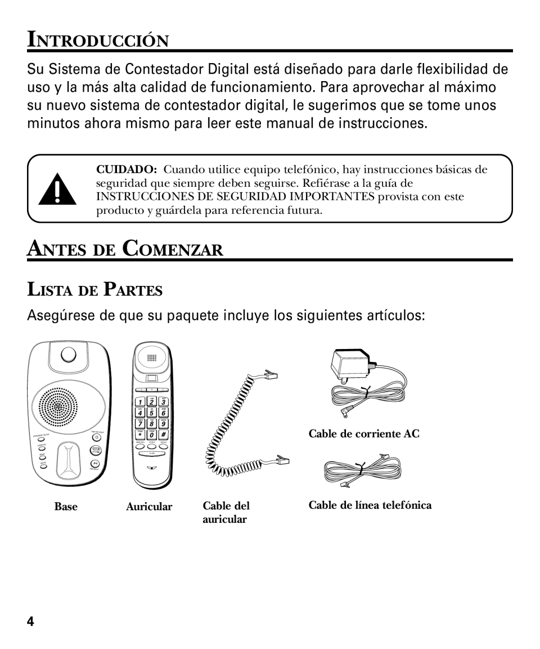 GE 29879 manual Introducción, Antes DE Comenzar, Lista DE Partes 