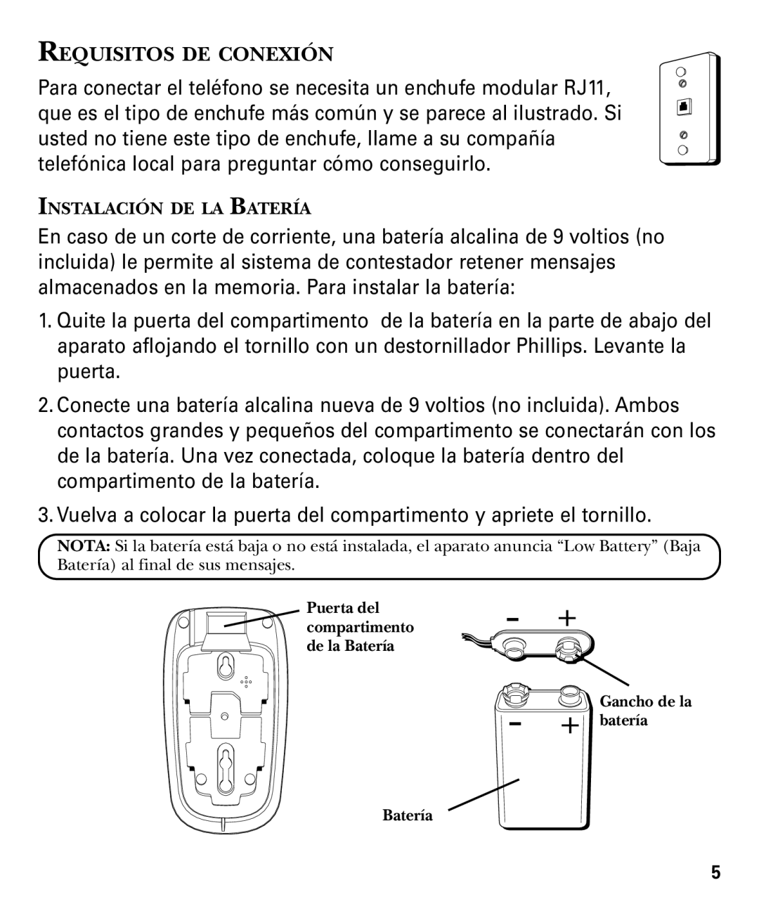 GE 29879 manual Requisitos DE Conexión 