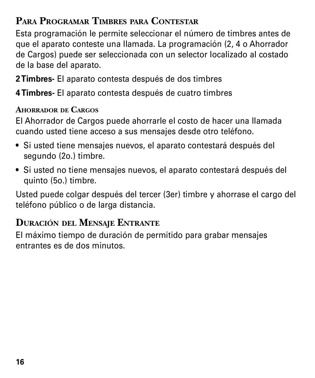 GE 29879 manual Para Programar Timbres Para Contestar 