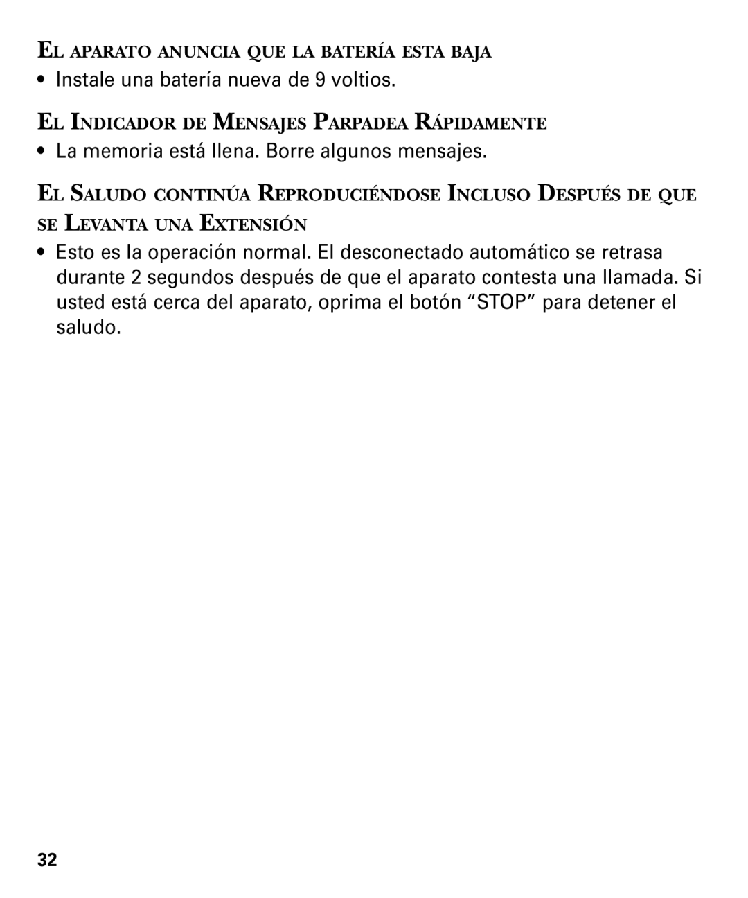 GE 29879 manual Instale una batería nueva de 9 voltios 