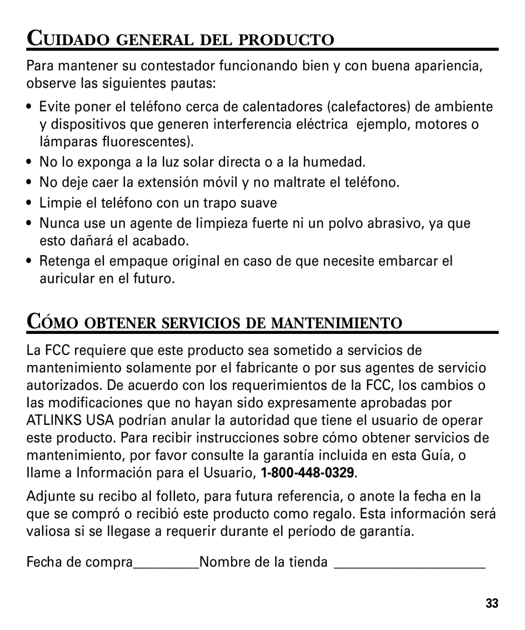 GE 29879 manual Cuidado General DEL Producto, Cómo Obtener Servicios DE Mantenimiento 