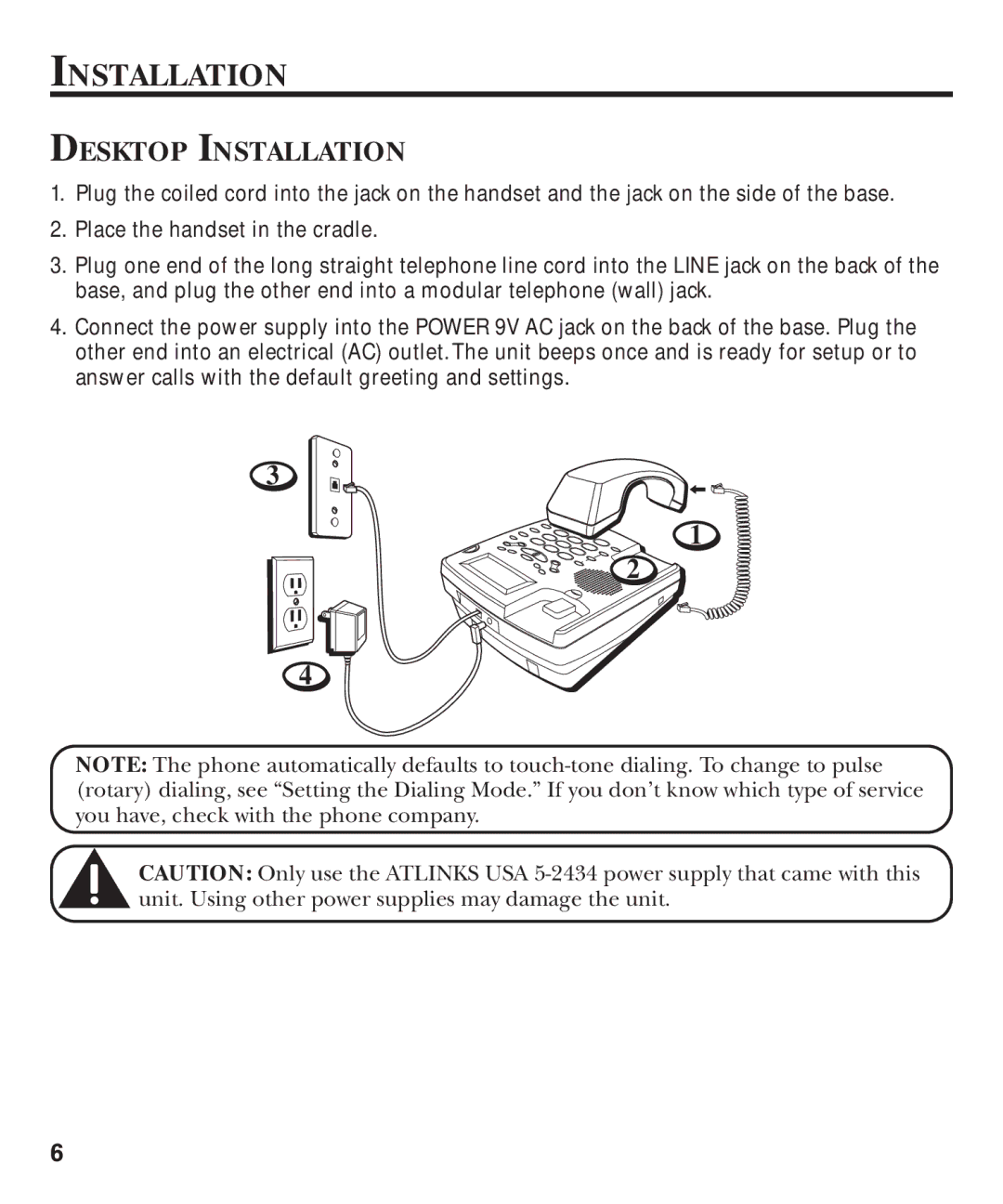 GE 29893 manual Desktop Installation 