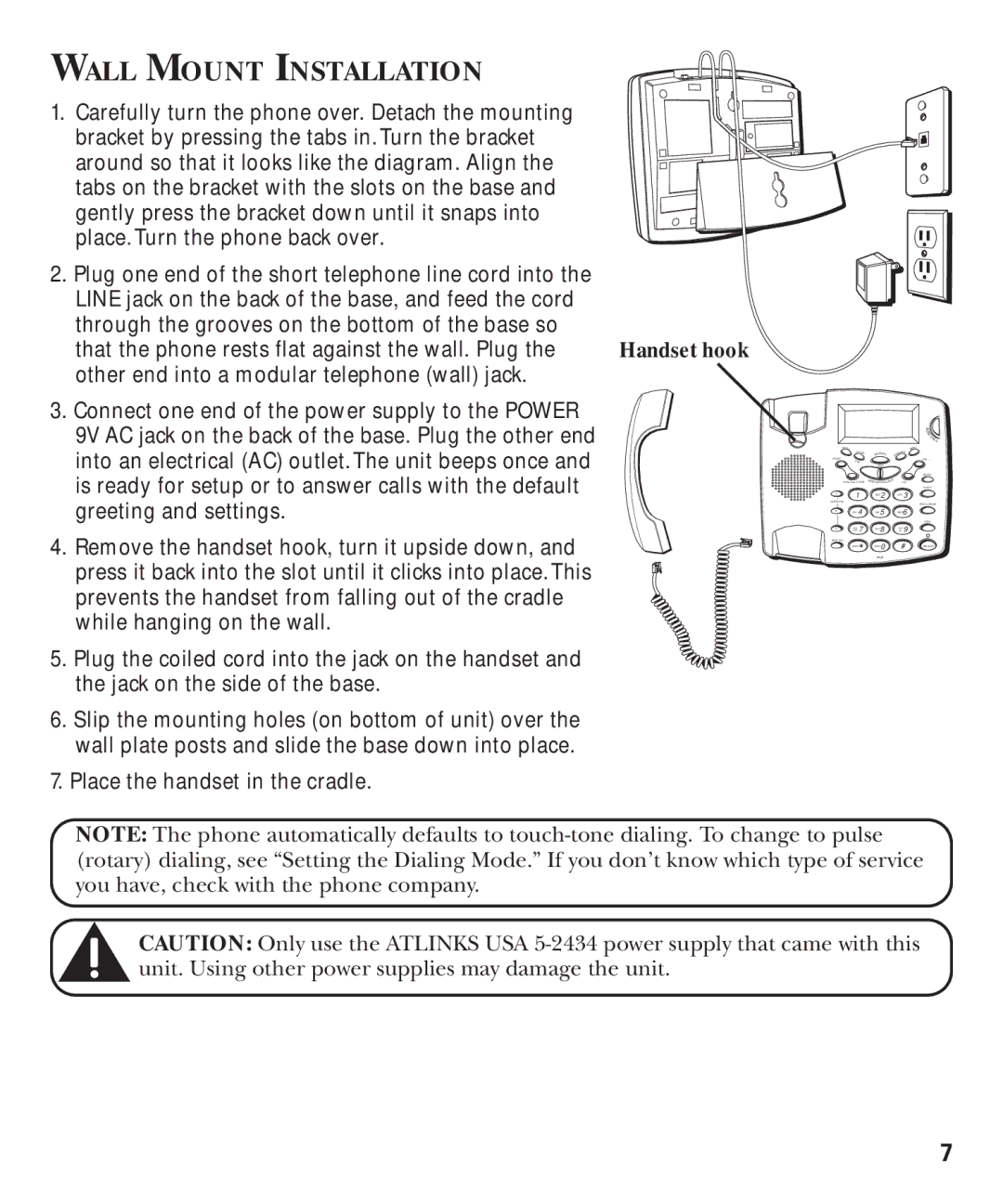 GE 29893 manual Wall Mount Installation 