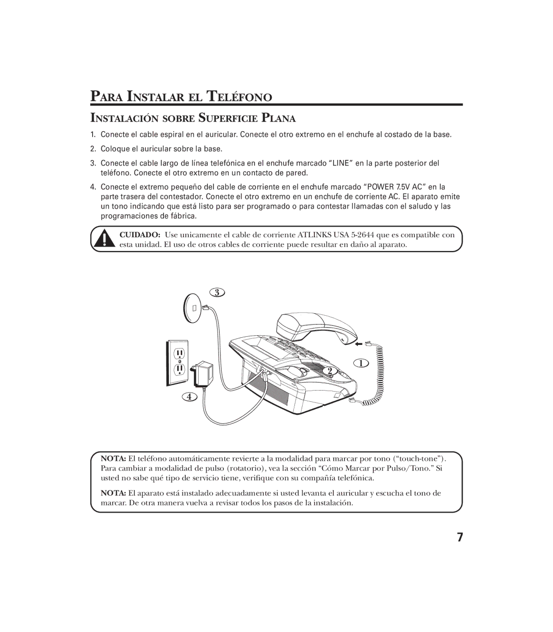 GE 29897 manual Para Instalar EL Teléfono, Instalación Sobre Superficie Plana 