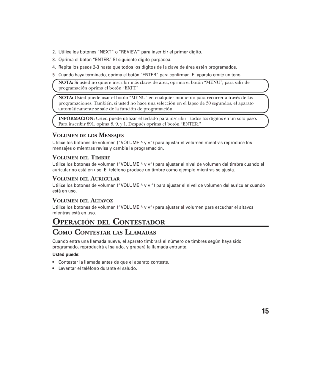 GE 29897 manual Operación DEL Contestador, Cómo Contestar LAS Llamadas 