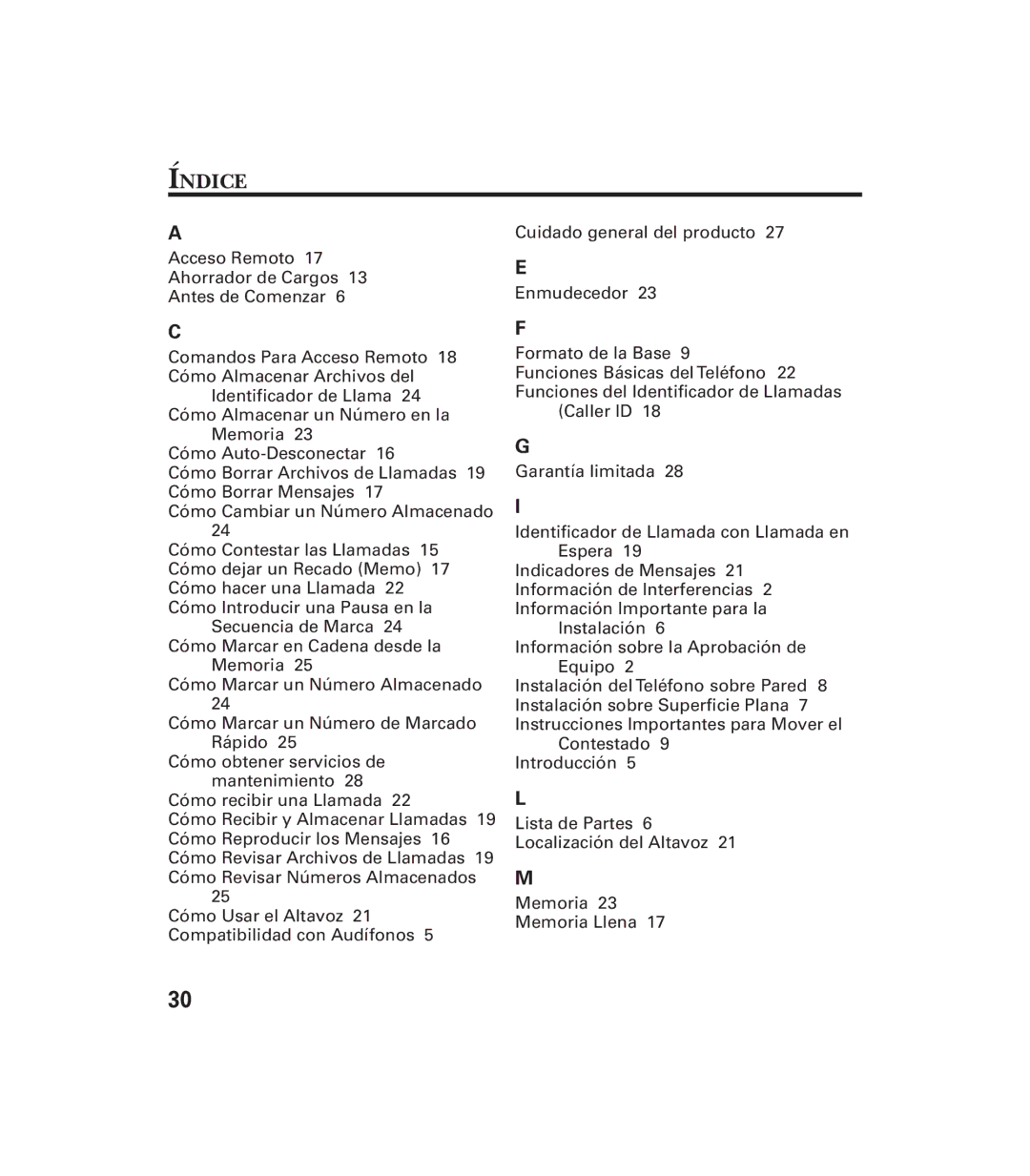 GE 29897 manual Índice 