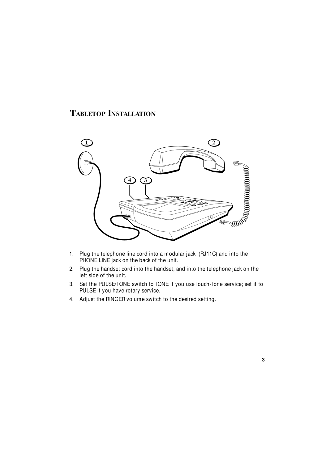 GE 343A6768-0001 instruction manual Tabletop Installation 