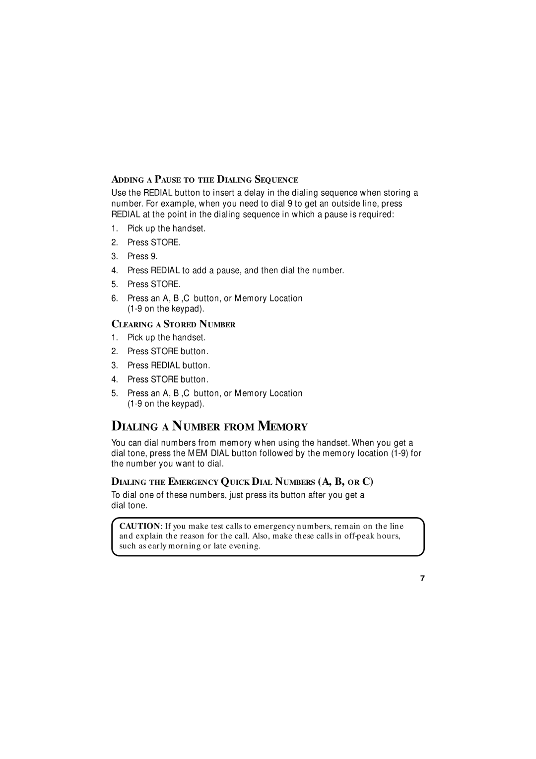 GE 343A6768-0001 instruction manual Dialing a Number from Memory 