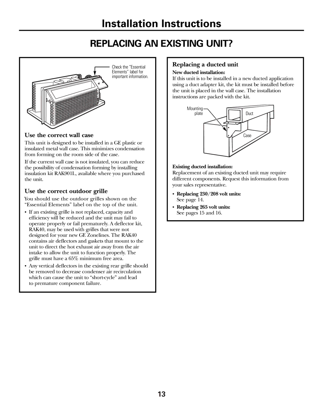 GE 2500, 3500 installation instructions Installation Instructions 