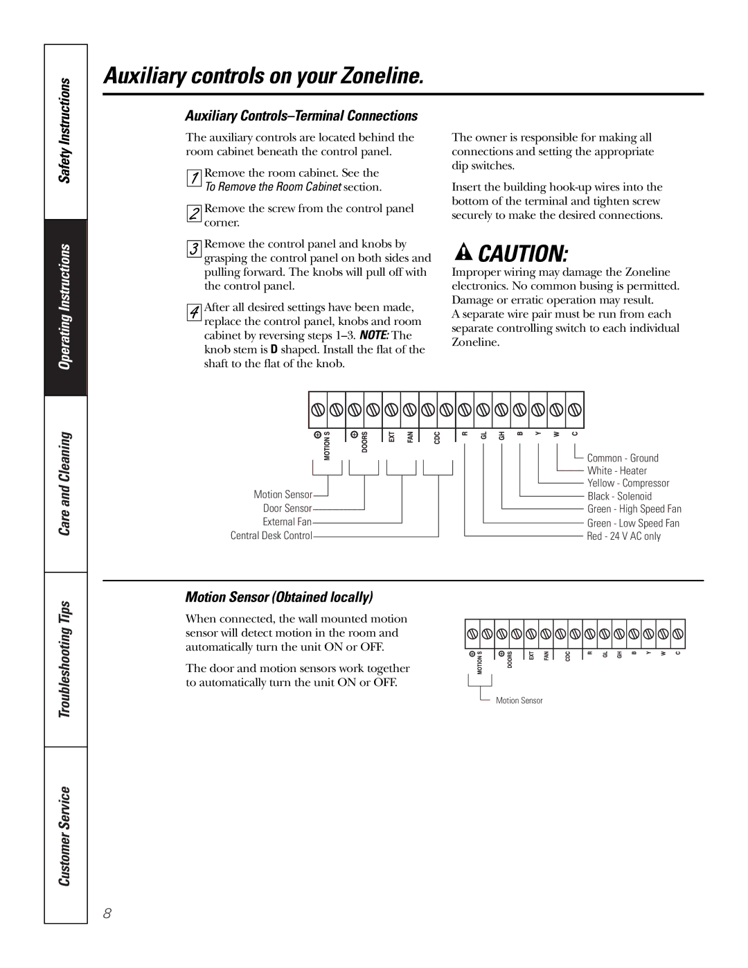 GE 3500, 2500 installation instructions Auxiliary Controls-Terminal Connections 