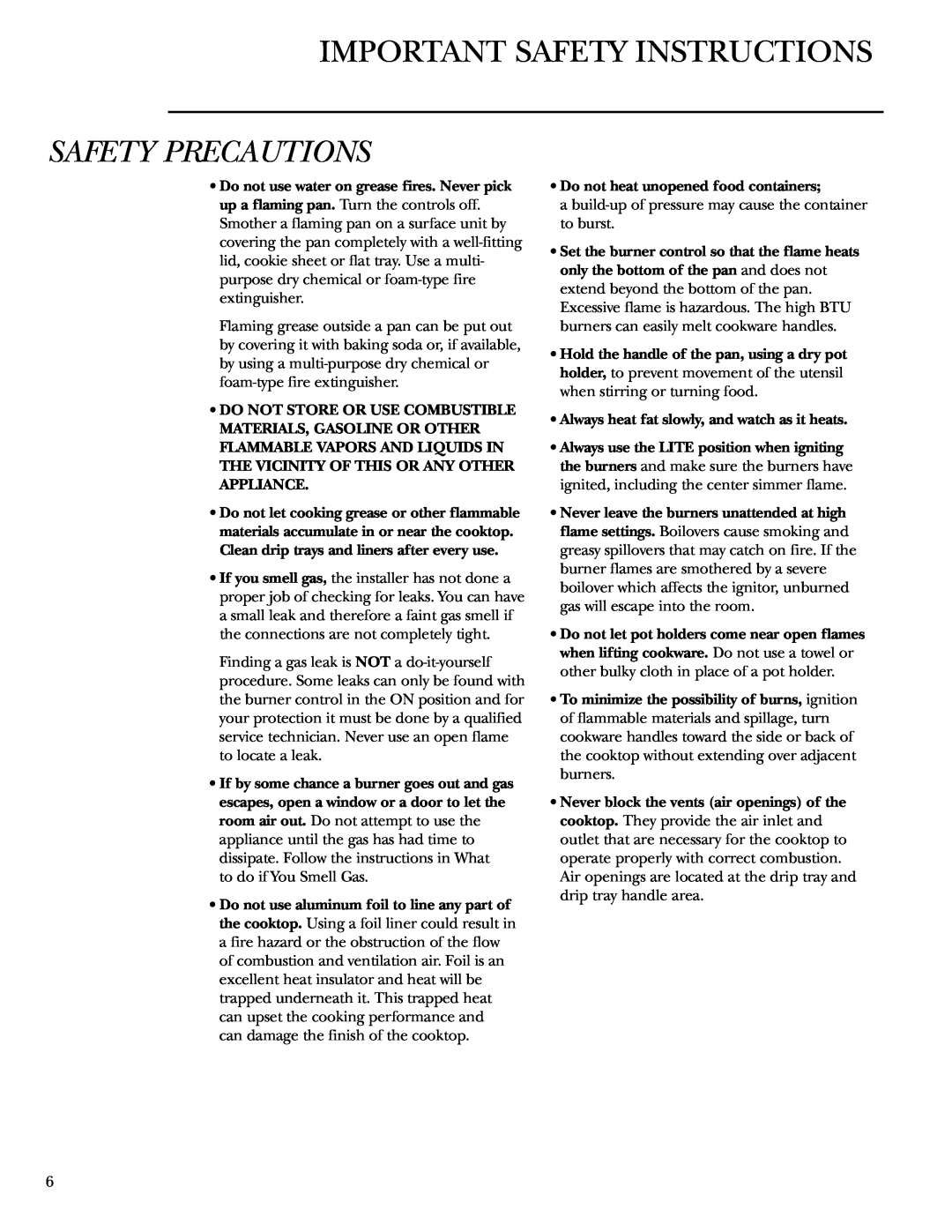 GE 36 owner manual Important Safety Instructions, Safety Precautions, Do not heat unopened food containers 
