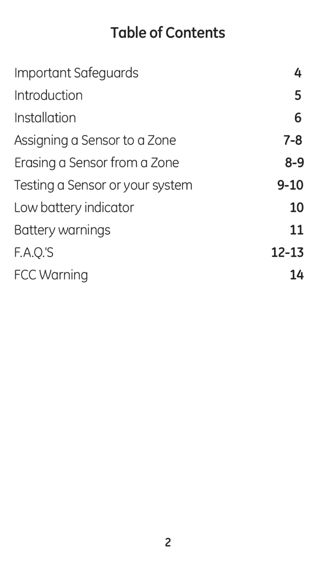 GE 45130 user manual Table of Contents 