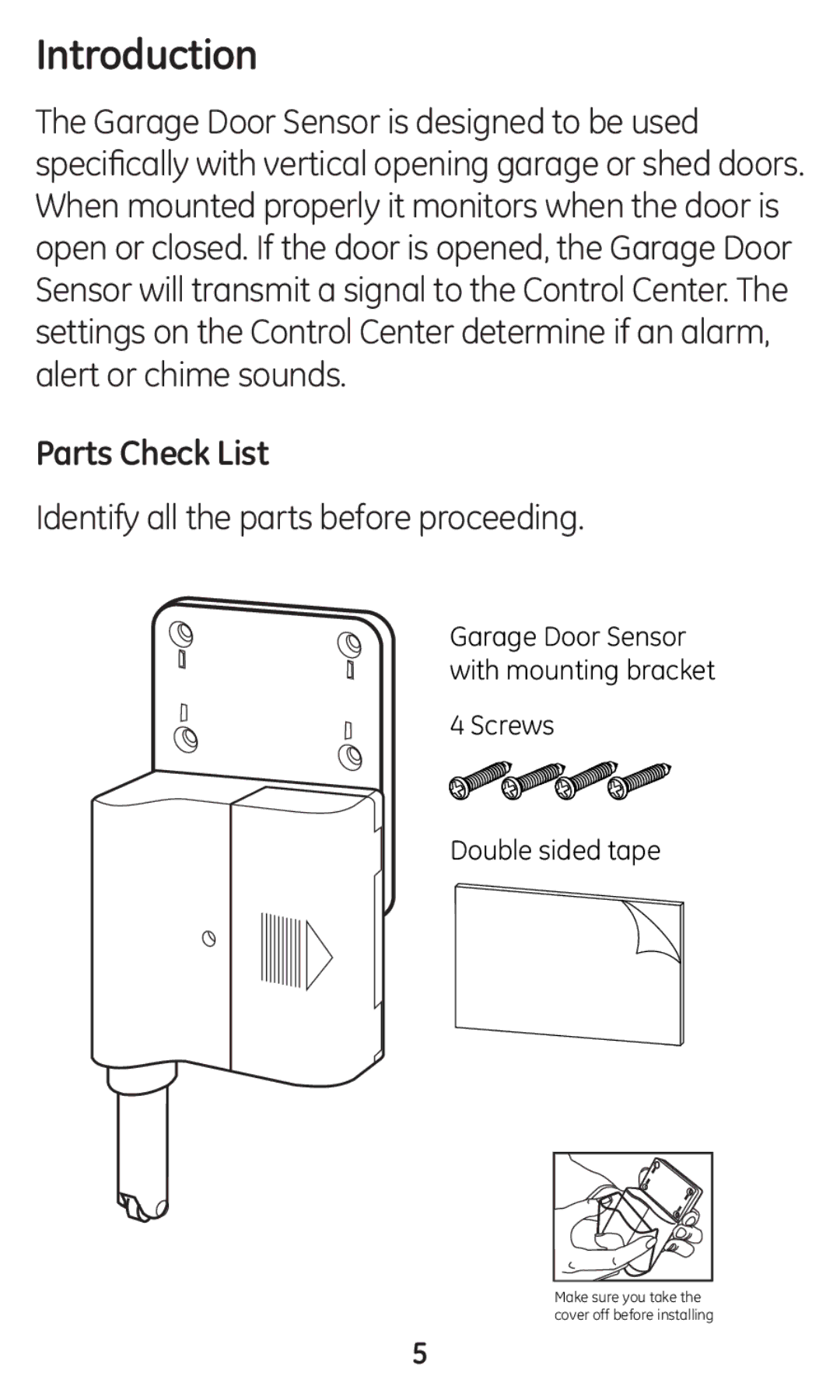 GE 45130 user manual Parts Check List, Identify all the parts before proceeding 