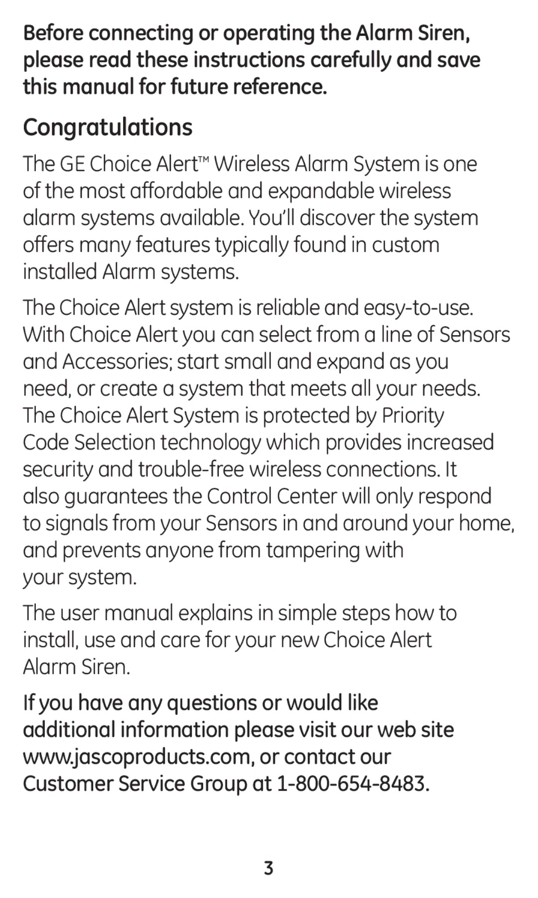 GE 45136 user manual Congratulations 