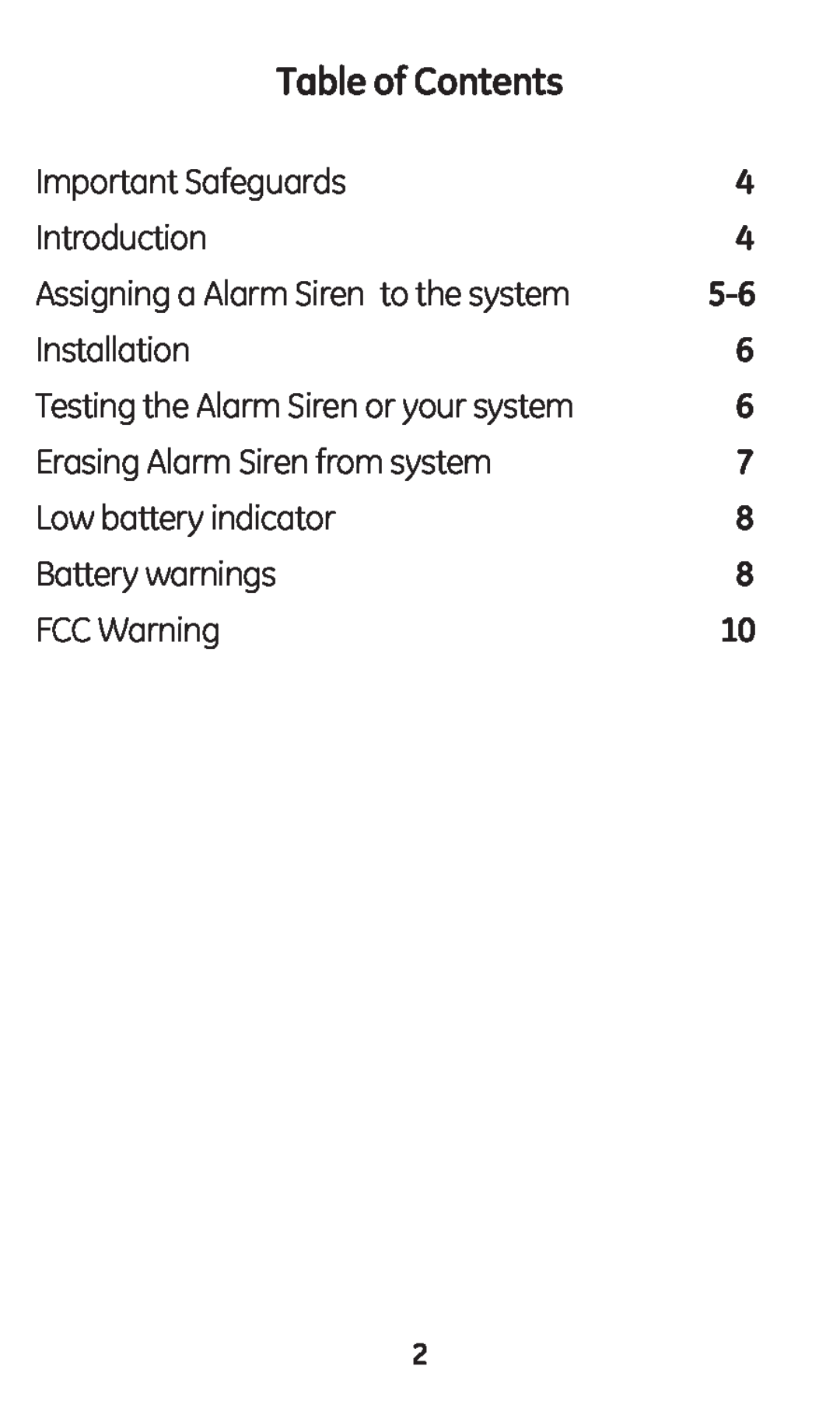 GE 45136 user manual Table of Contents 
