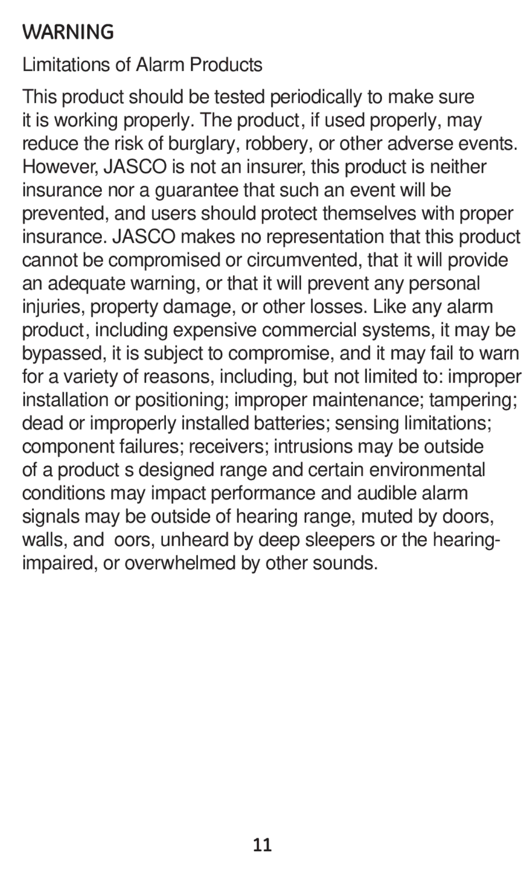 GE 45137 user manual Limitations of Alarm Products 