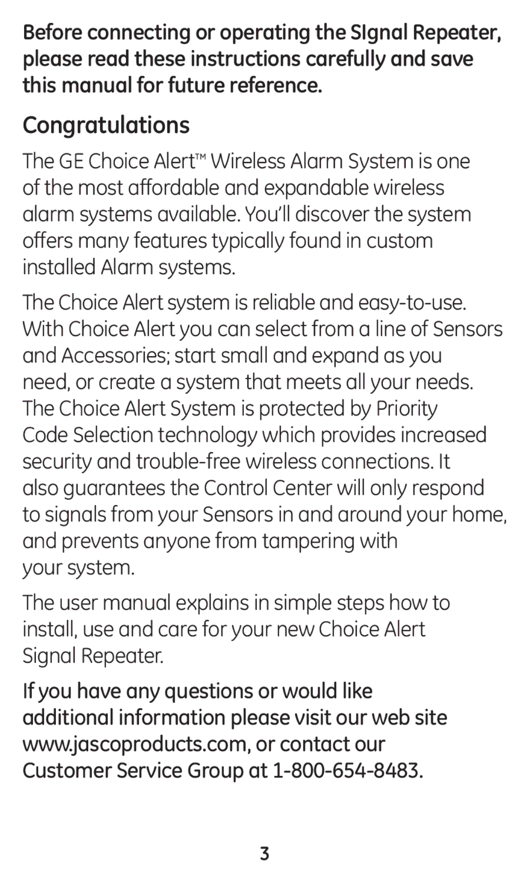 GE 45138 user manual Congratulations 