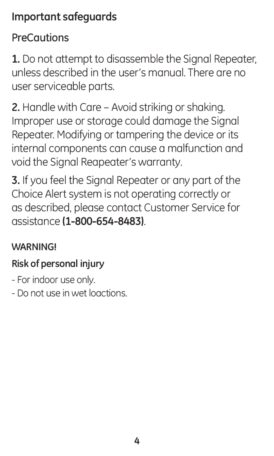 GE 45138 user manual Important safeguards 