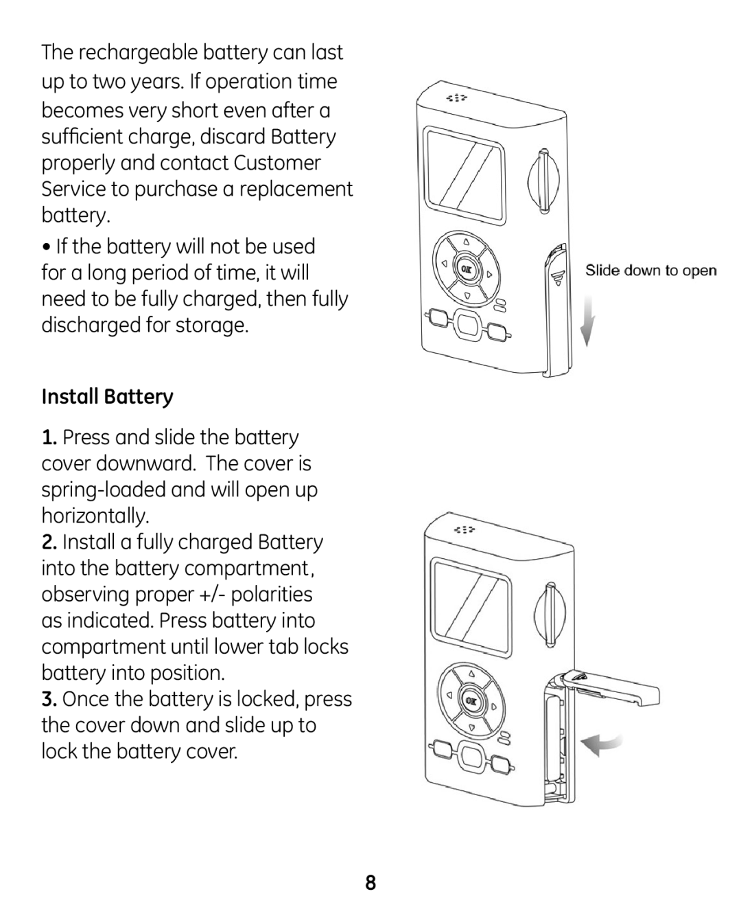 GE 45227-1 manual Install Battery 