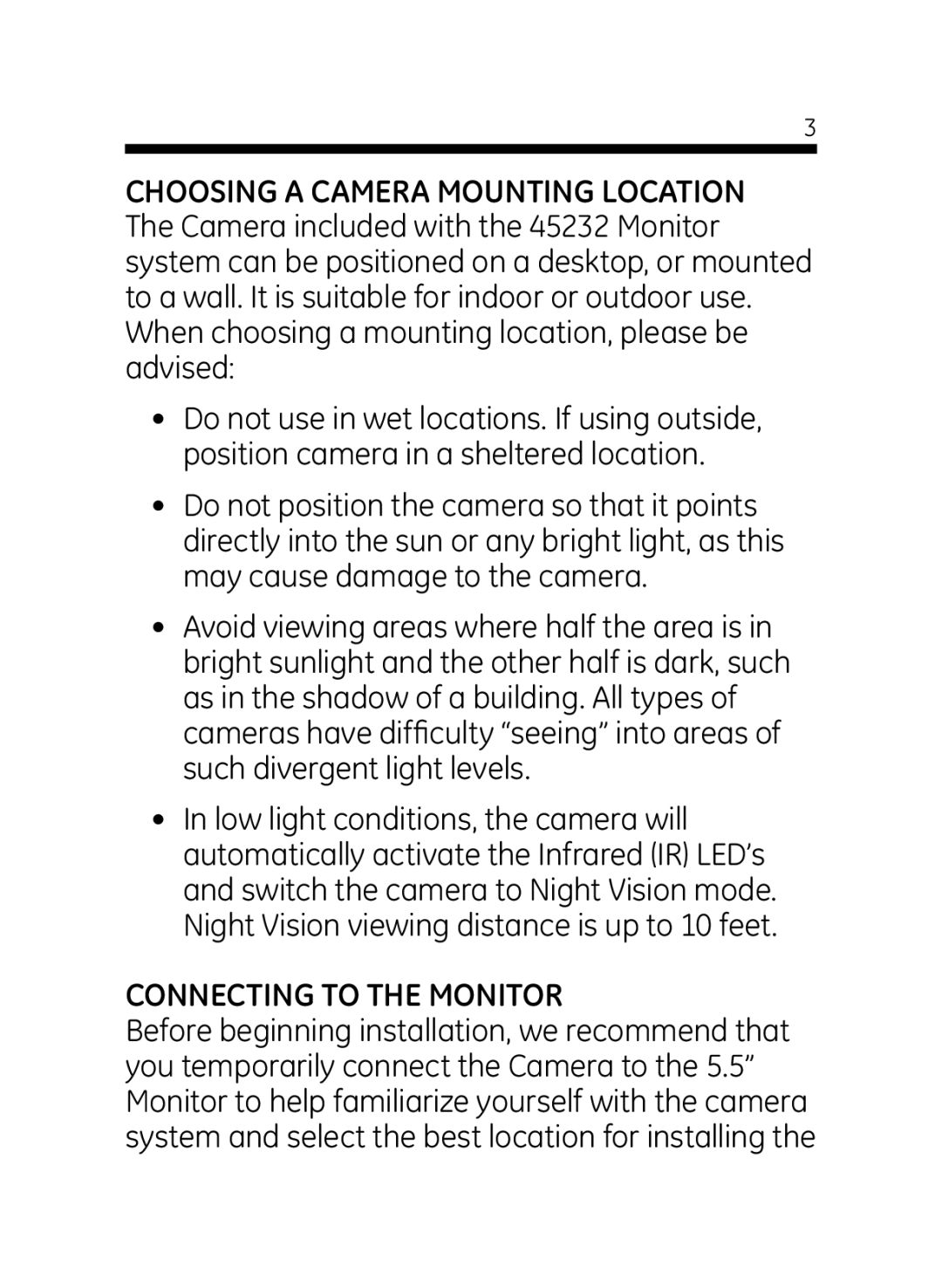 GE 45232 user manual Connecting to the Monitor 