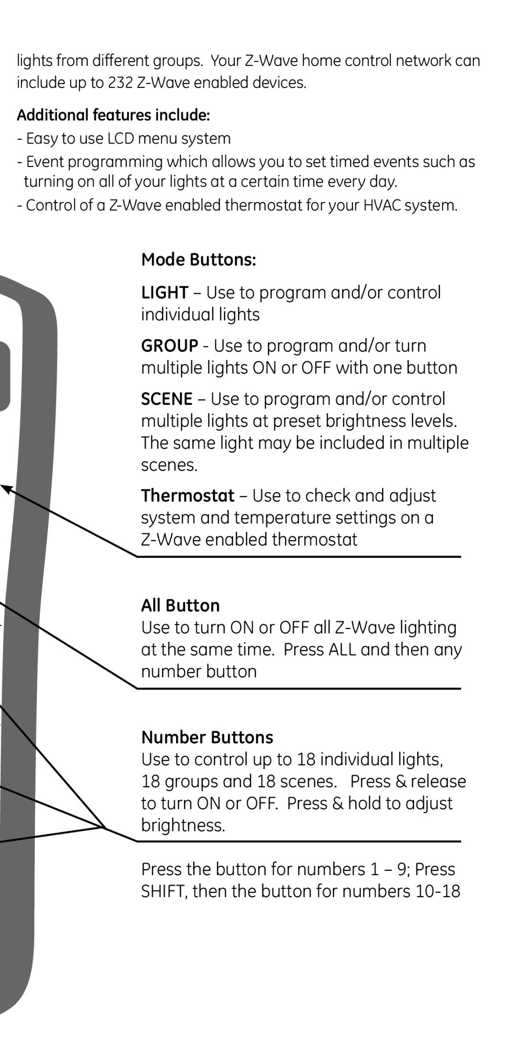 GE 45601 manual Additional features include, Easy to use LCD menu system 