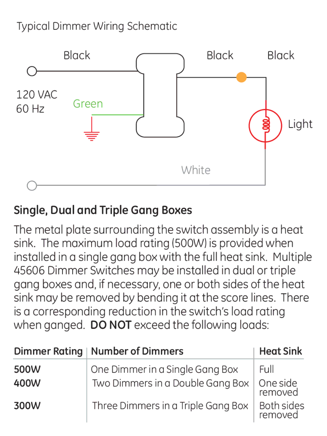 GE 45606 manual Single, Dual and Triple Gang Boxes 