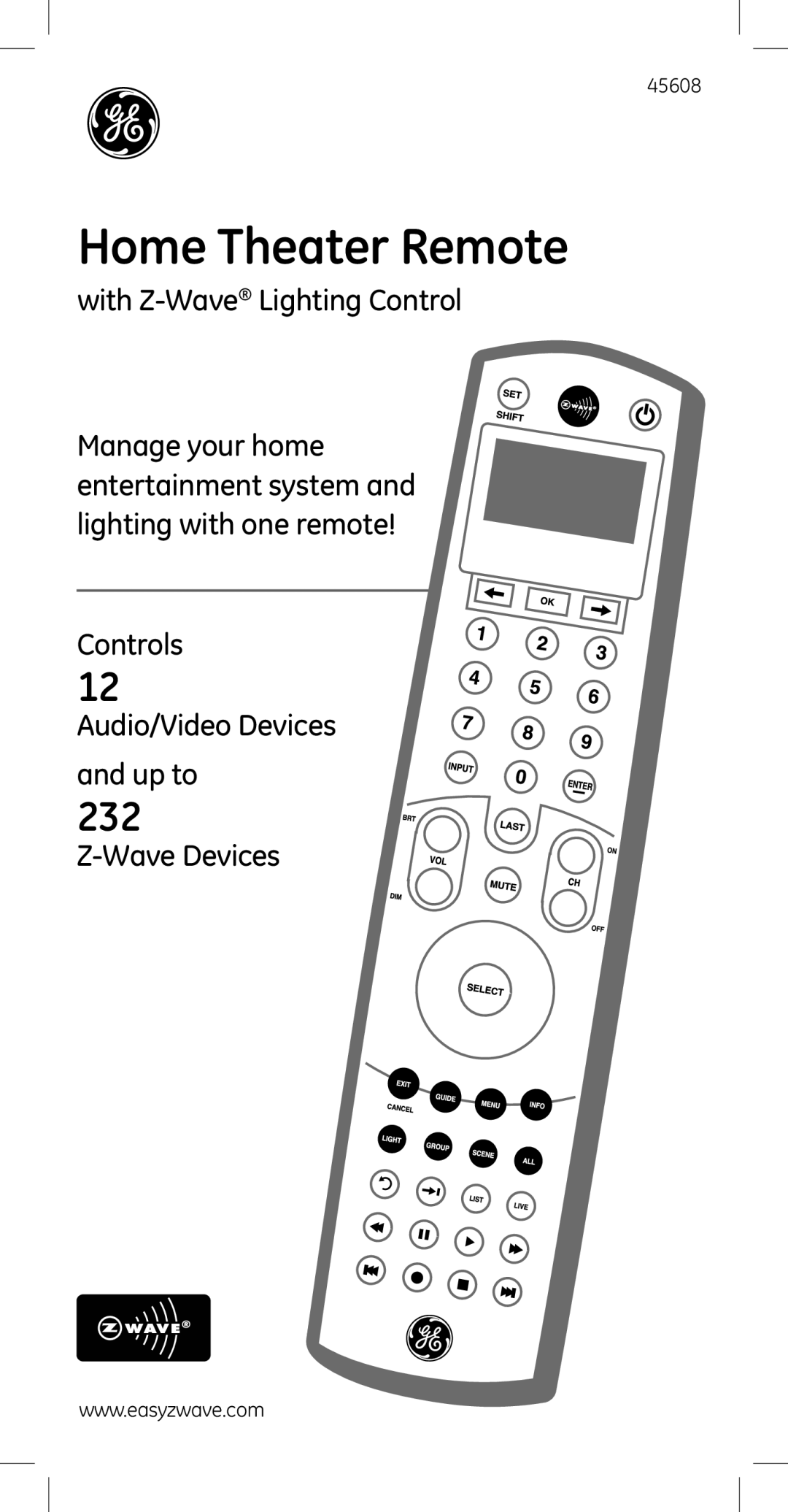 GE 45608 manual Home Theater Remote 