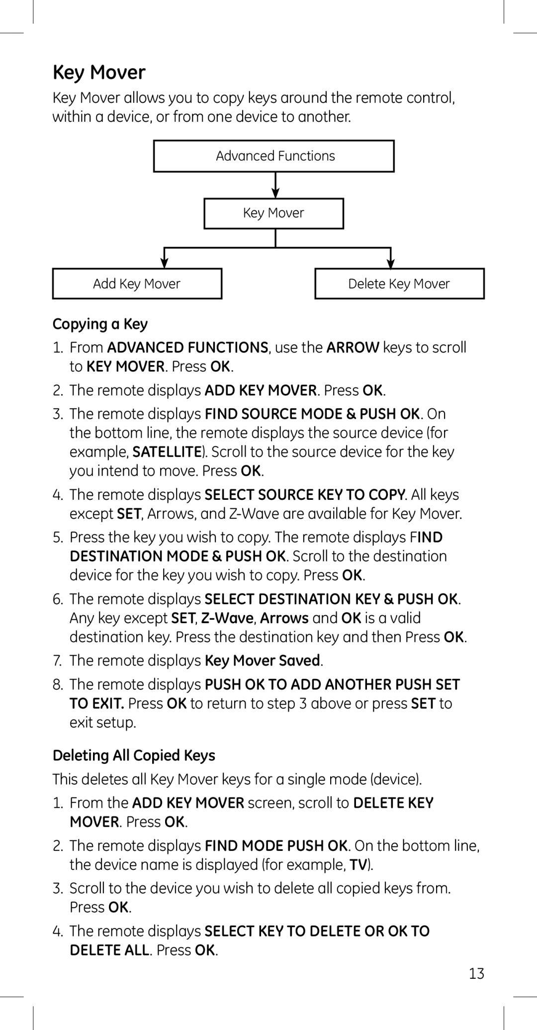 GE 45608 manual Key Mover 