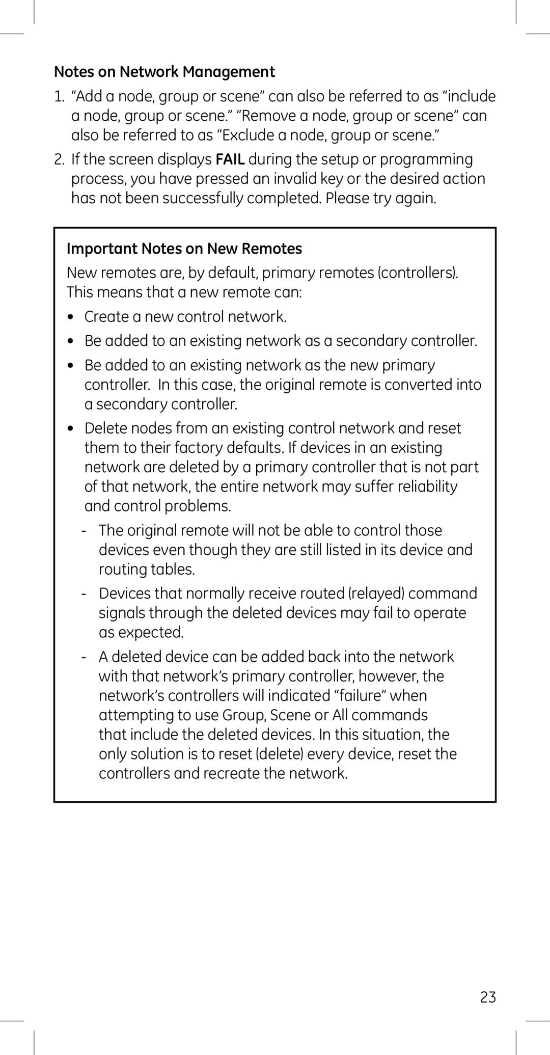 GE 45608 manual Important Notes on New Remotes 