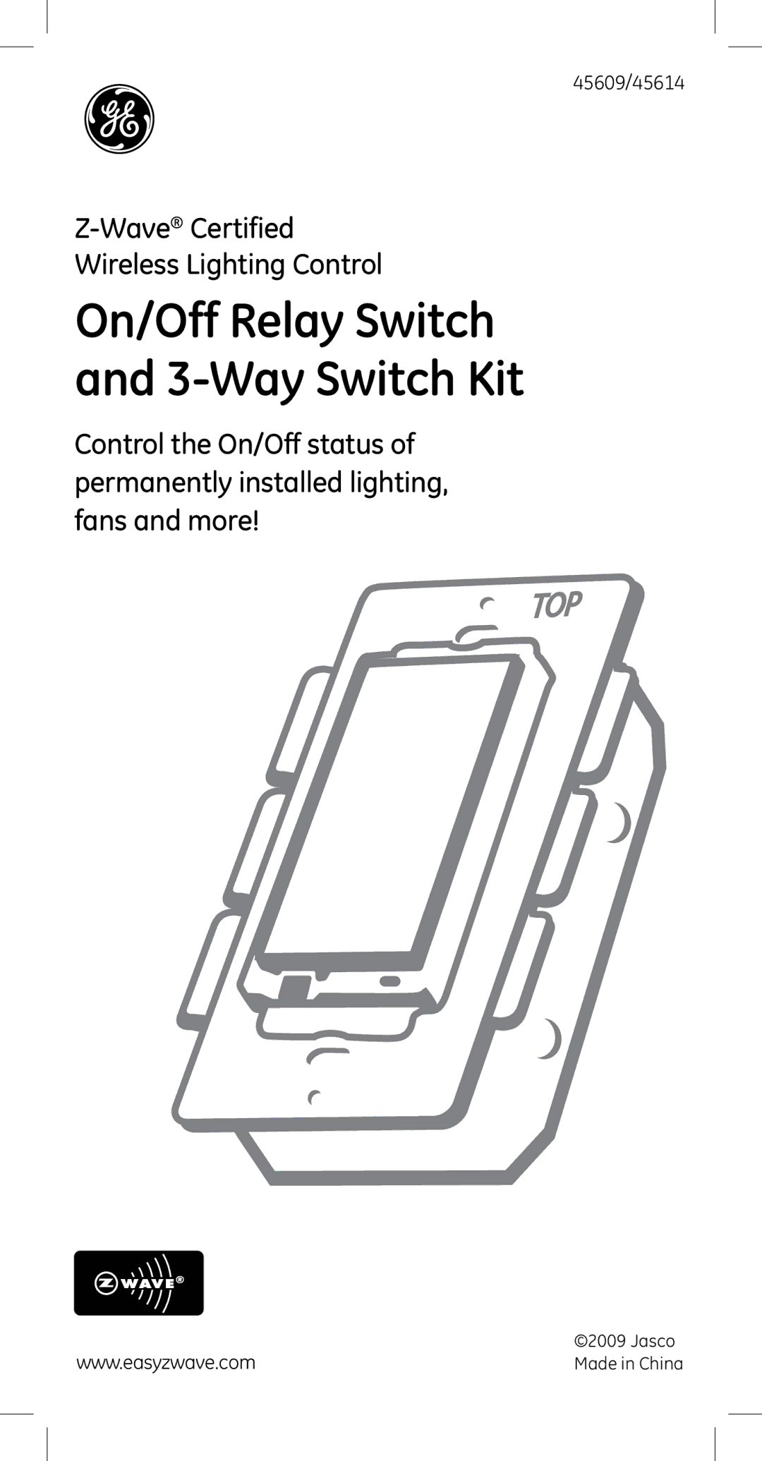 GE 45614, 45609 manual On/Off Relay Switch and 3-Way Switch Kit 