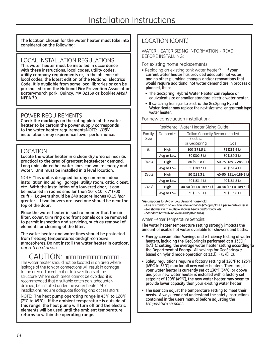 GE 49-50292 owner manual $87,21Risk of Property Damage, $75+$756,=,1*,1250$7,215$ %25,167$//,1* 