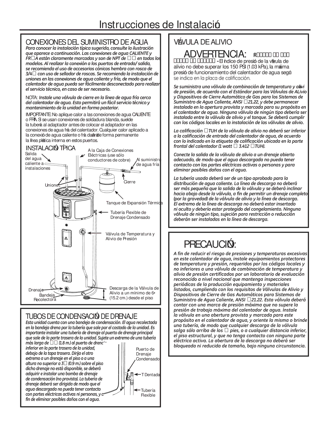 GE 49-50292 Válvula DE Alivio, VHLQGLFDHQODSODFDGHFDOL¿FDFLyQ, PdqwhqlplhqwrGhOdXqlgdgHqIrupdSrvwhulru 