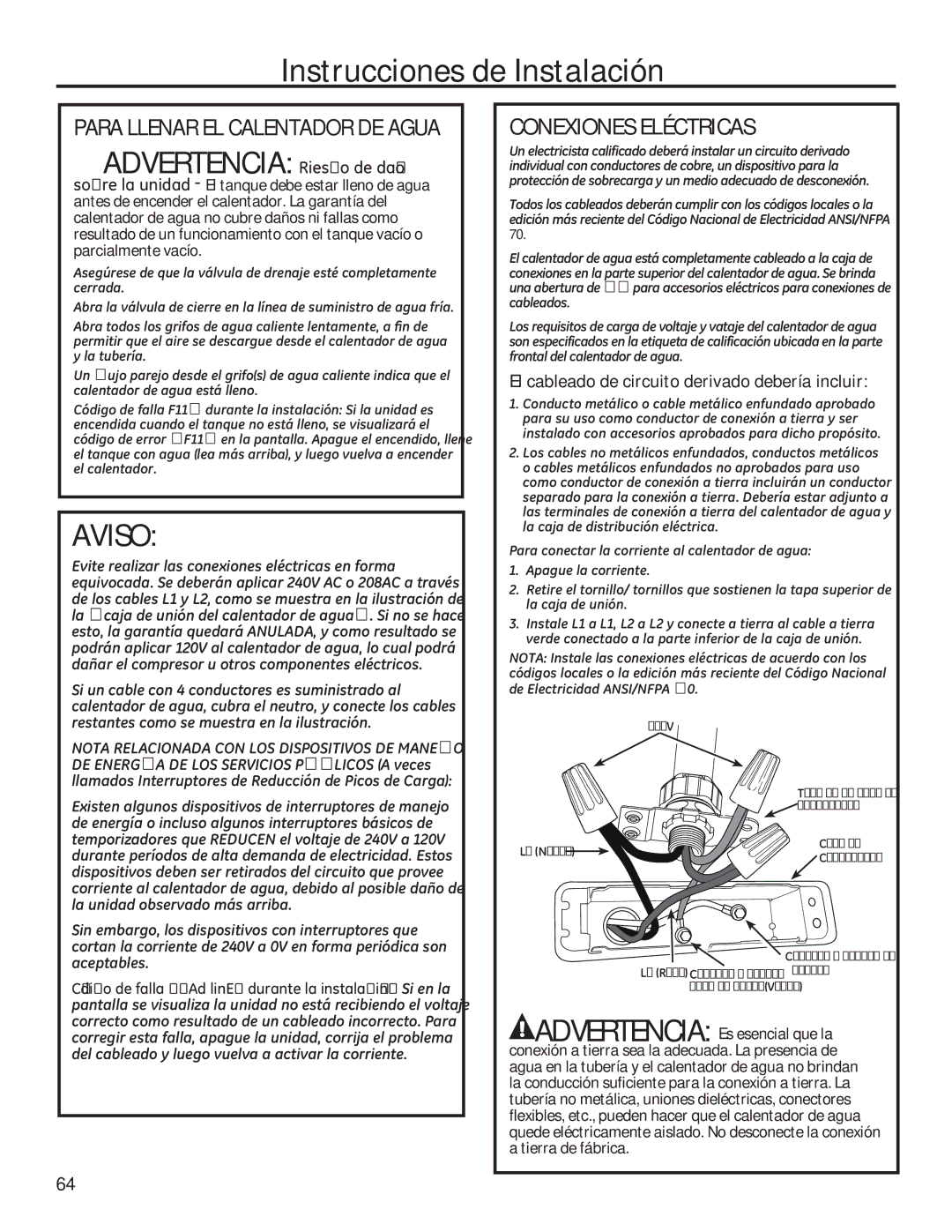 GE 49-50292 Conexiones Eléctricas, El cableado de circuito derivado debería incluir, ODXQLGDGREVHUYDGRPiVDUULED 