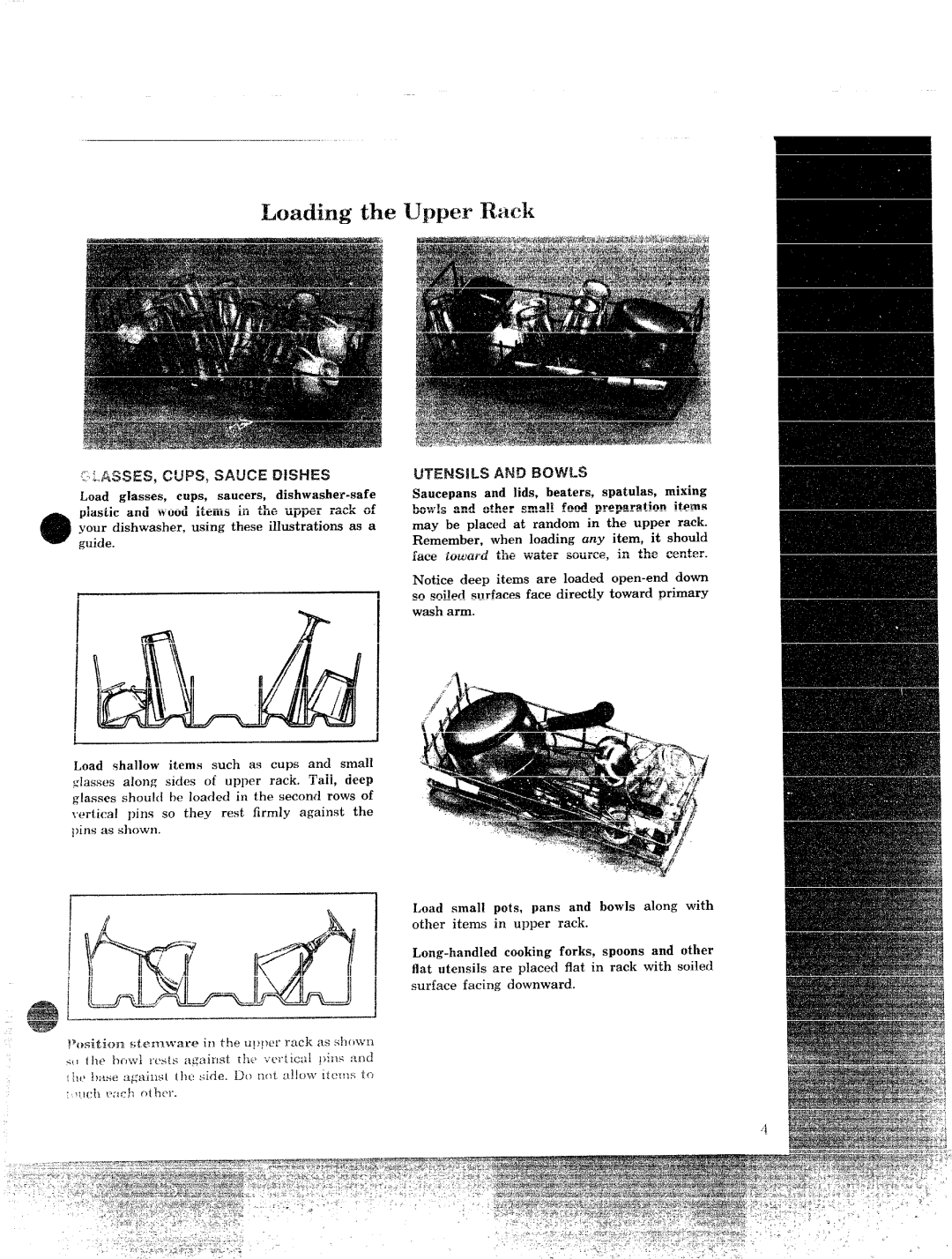 GE 49-5215 manual ‘ ASSES, CUPS, Sauce Dishes, UTENS!LS Andbowls, @ guide, Long-handledcooking forks, spoons and other 