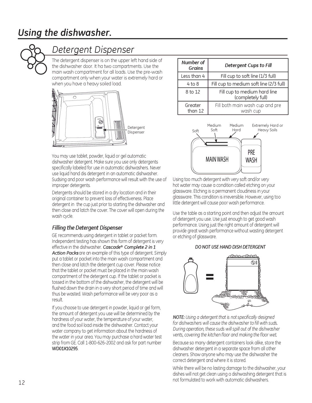 GE 49-55077 owner manual LpsurshuGhwhujhqwv, ZdvkF\Foh, RuHwfklqjRiJodvvzduh, Uhvxow,  