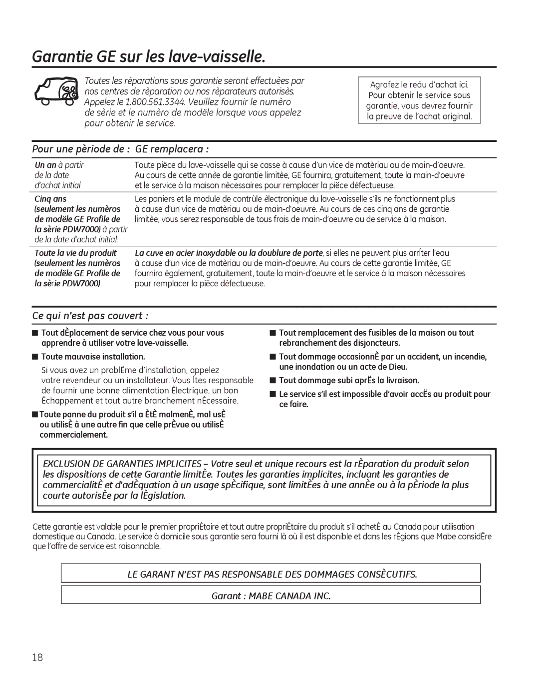 GE 49-55077 owner manual Dudqwlh*VxuOhvOdyhYdlvvhooh, TxlQ·HvwSdvFrxyhuw, FrxuwhDxwrulvêhSduOdOêjlvodwlrq 