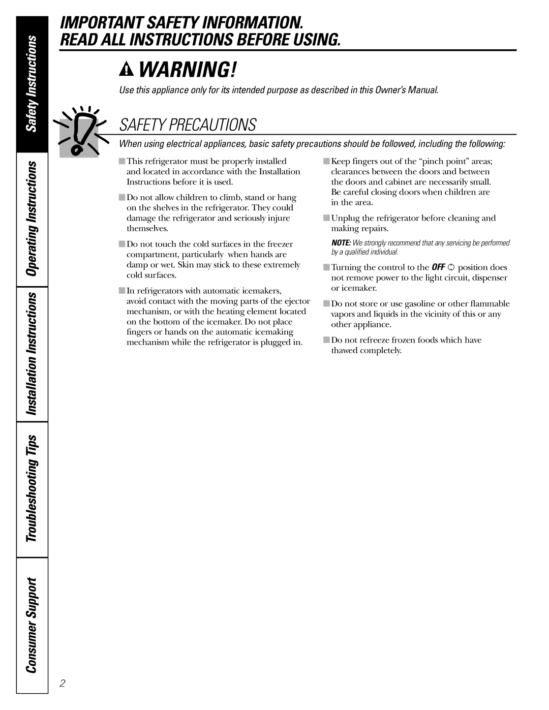 GE 49-60111, 162D9625P005 installation instructions Safety Precautions 