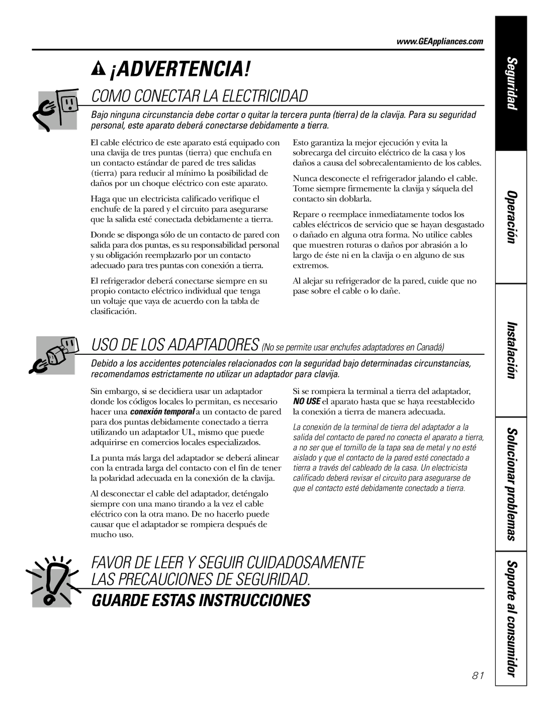 GE 162D9625P005, 49-60111 installation instructions Guarde Estas Instrucciones 