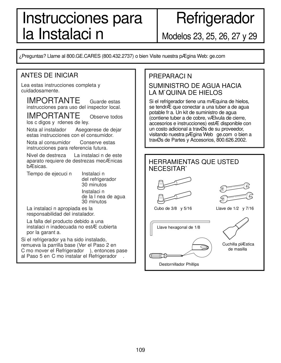 GE 200D8074P009, 49-60456 manual Refrigerador, Antes DE Iniciar 