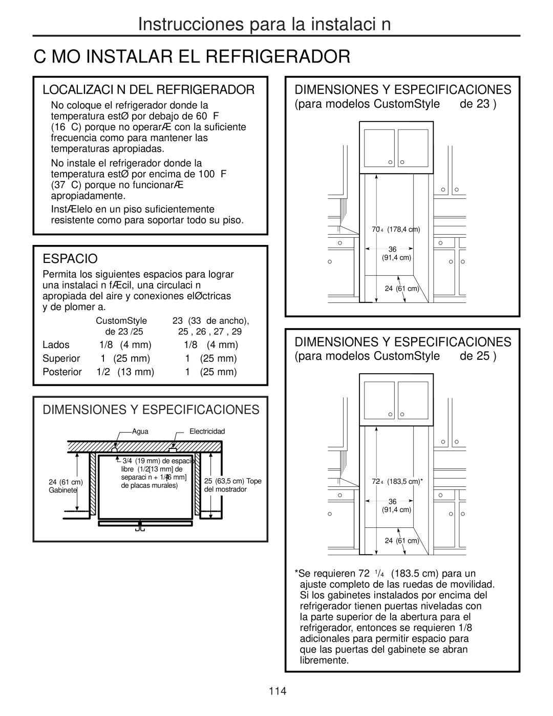 GE 49-60456 manual Cómo Instalar EL Refrigerador, Localización DEL Refrigerador, Espacio, Dimensiones Y Especificaciones 