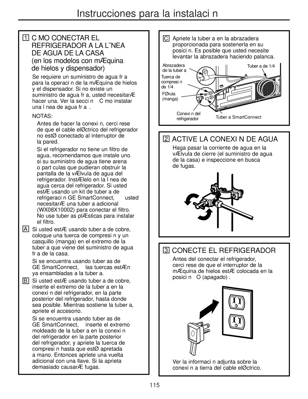 GE 200D8074P009, 49-60456 manual Active LA Conexión DE Agua, Conecte EL Refrigerador 