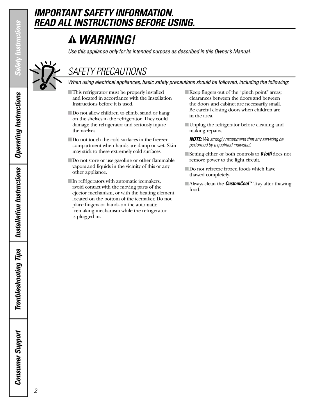 GE 49-60456, 200D8074P009 manual Safety Precautions 