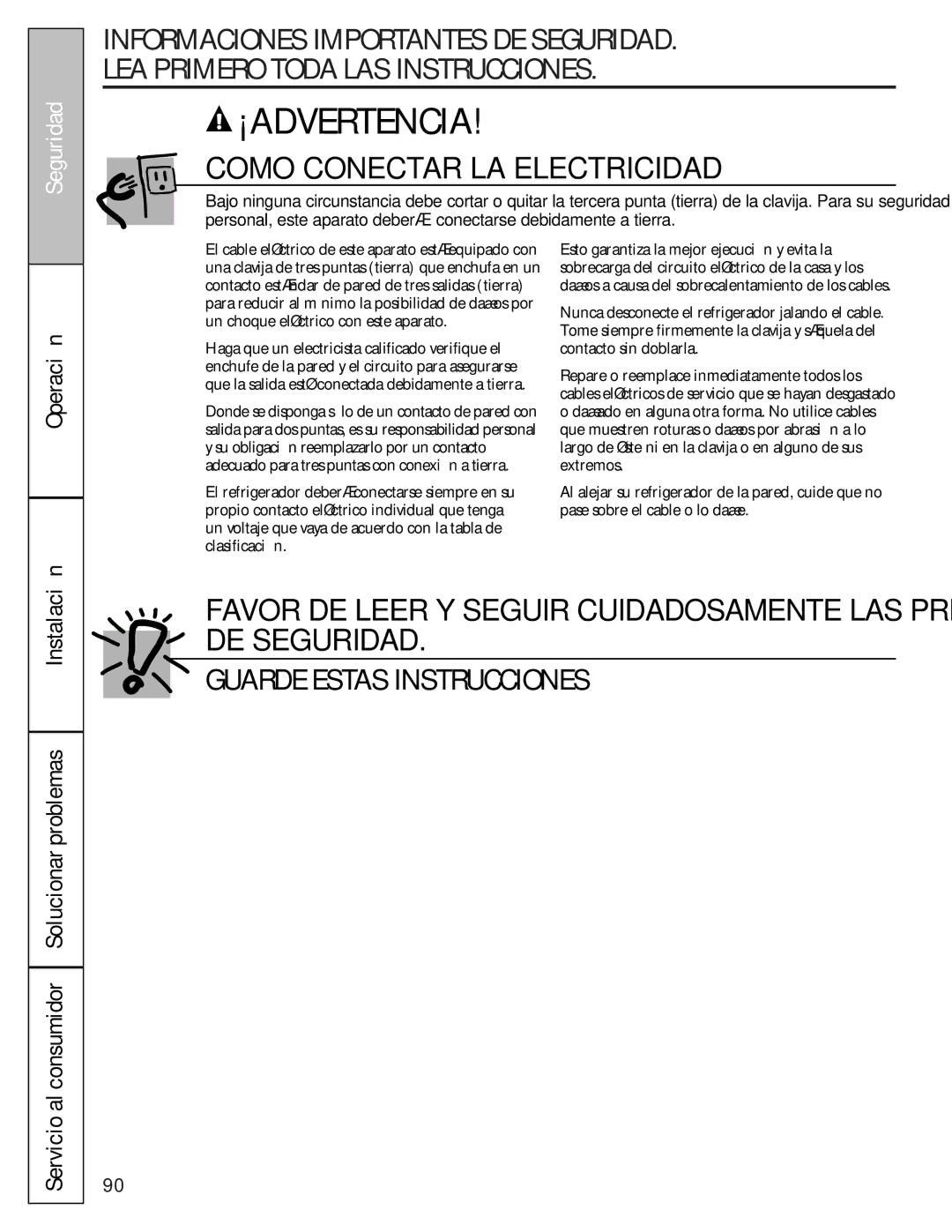 GE 49-60456, 200D8074P009 manual Guarde Estas Instrucciones 